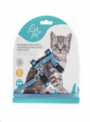 Picture of LeoPet Cat Harness Glitter Blue
